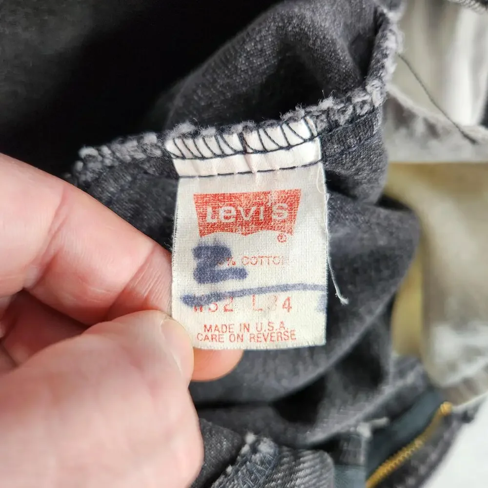 Vintage 80s Levis 550 Jeans Mens Fits 31x32 Black Faded Relaxed Tapered Made USA